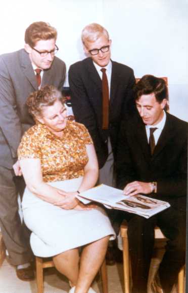 W. Brggink,  J.J. Plas,  W. Rozema, F. Hofstra.                     Foto uit Schalmei-runie boek "Vervlogen tijden"